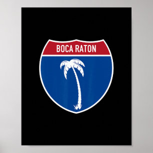 Poster Férias na Boca Raton Flórida Estrada Interestadual