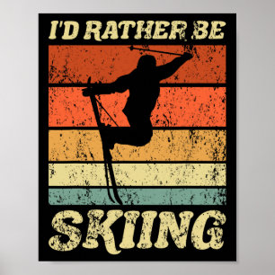 Poster Férias Retro de Esqui Esportes de inverno Esportes