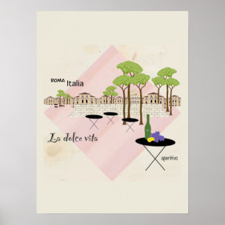 Poster Férias Romanas Modernas em Pastel