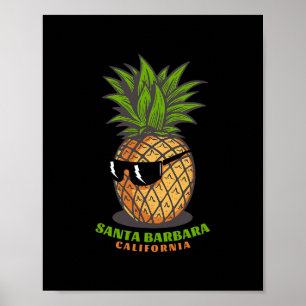 Poster Férias Sungles de Abacaxi da Califórnia Rra Santa