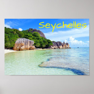 Poster Férias tropicais de Seychelles da ilha
