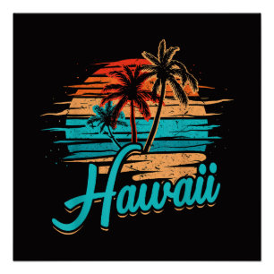 Pôster Férias Tropicais nas Ilhas Havaianas