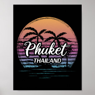 Poster Férias vintage na Tailândia Viagem Ásia Praia Tail