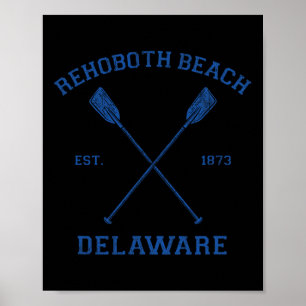 Poster Férias Vintage Rehoboth Beach Para Homens Mulheres