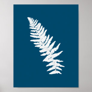 Poster Fern Botanical Plant Watercolor Painting SunPrint