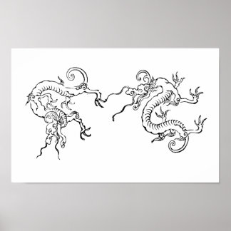 Poster Feroz & Fluido – Arte do Dragão Japonês