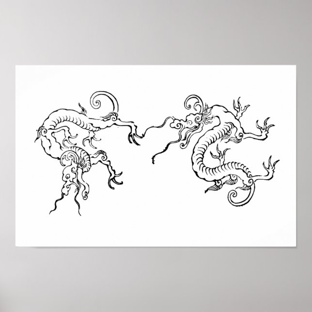 Poster Feroz & Fluido – Arte do Dragão Japonês (Frente)