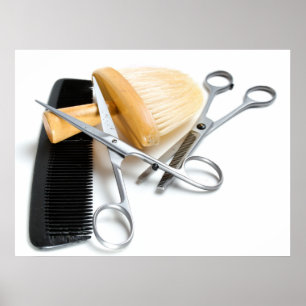 Pôster Ferramenta antiga do cabeleireiro