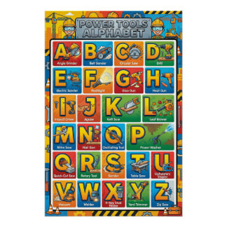 Pôster Ferramentas de A-Z em Potência Alfabeto