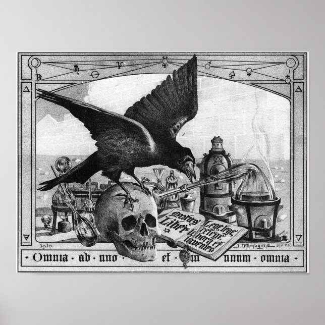 Pôster Ferramentas de laboratório de alquimia para o trab (Frente)