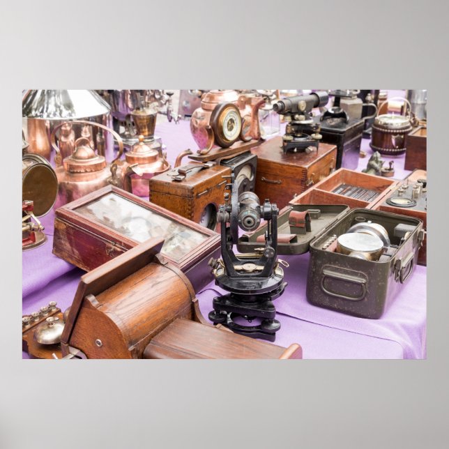 Pôster Ferramentas de Navegação Marítima Antigas (Frente)