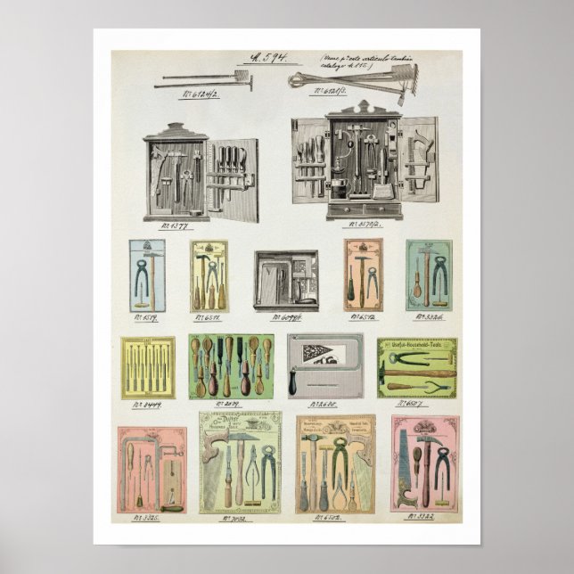 Poster Ferramentas e caixas de ferramentas de um catálogo (Frente)