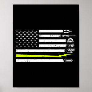 Poster Ferramentas Elétricas da Bandeira Americana Para E