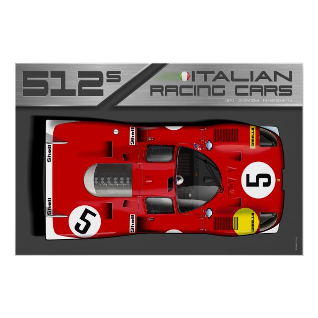 Pôster Ferrari 512S LM No.5 (Frente)
