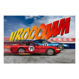 Pôster Ferrari Daytona 365 GTB/4 vs Shelby Daytona Coupe