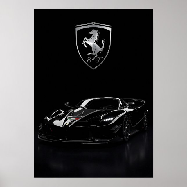 Poster Ferrari FXX-K Black Hypercar | Dark Supercar (Frente)