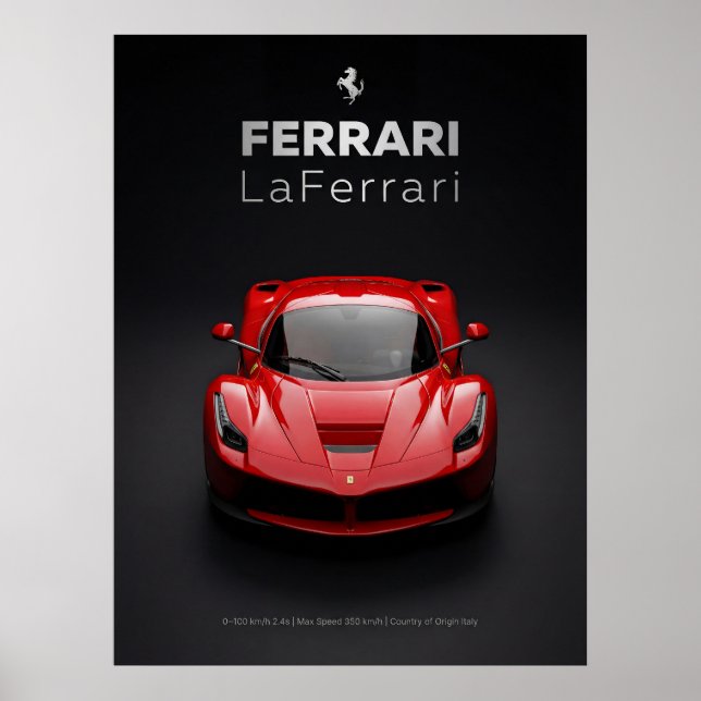 Poster Ferrari LaFerrari Red Hypercar (Frente)