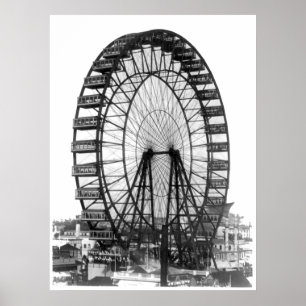 Poster Ferris Wheel na Feira Mundial de Chicago