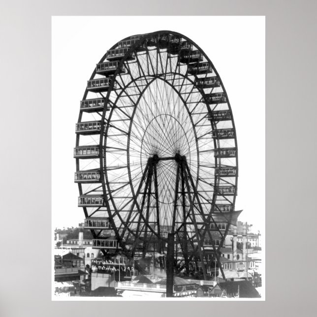 Poster Ferris Wheel na Feira Mundial de Chicago (Frente)