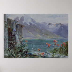 Poster Ferritet, lago Genebra, 1882