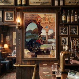 Poster Ferrovia Antiga da Irlanda Reprodução Turismo Viag