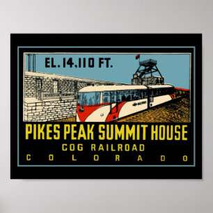 Poster Ferrovia COG do Pikes Peak