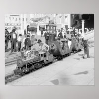 Ferrovia em miniatura em Coney Island, 1905. Vinta