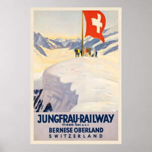 Poster Ferrovia Jungfrau Oberland de Berna Suíça