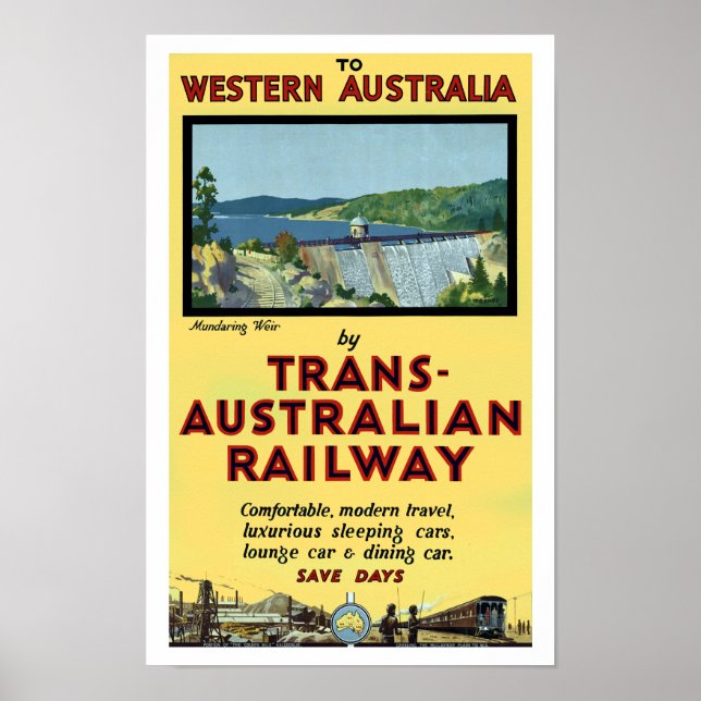 Pôster Ferrovia Trans-Australiana (Frente)