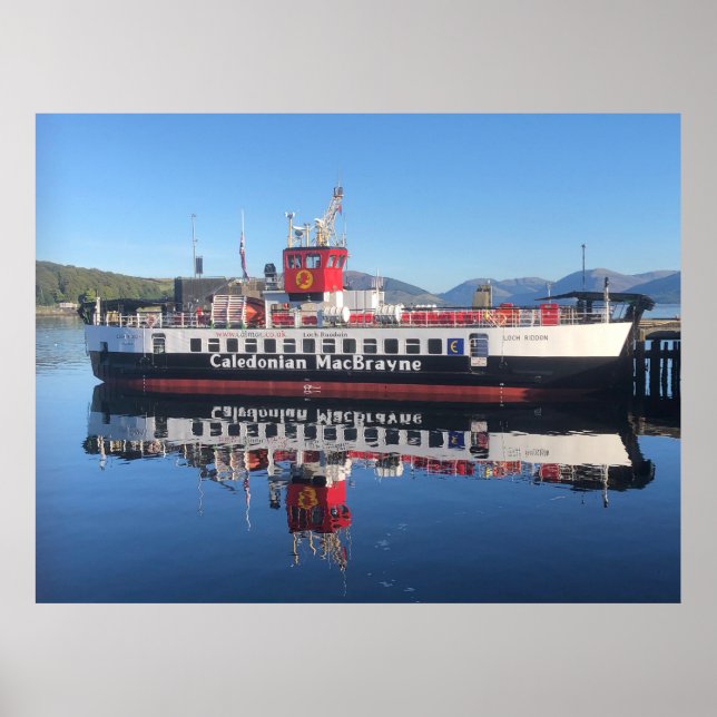 Poster Ferry Loch Riddon, amarrado em Rothesay, Escócia (Frente)