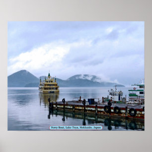 Pôster Ferryboat, lago Toya, Hokkaido, Japão