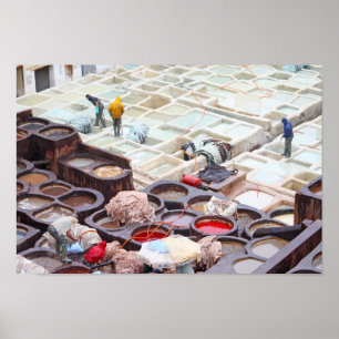 Poster Fes tanneries, Marrocos