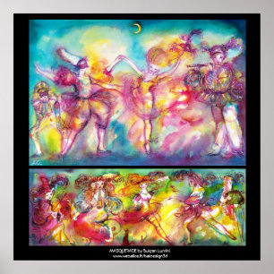 Poster FESTA À FANTASIA, Máscaras de Carnaval, Dança, Mús
