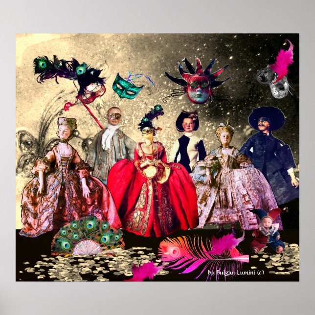 POSTER FESTA ANTIQUA ITALIANA DE COSTUME MASCARADA DE BOM (Frente)