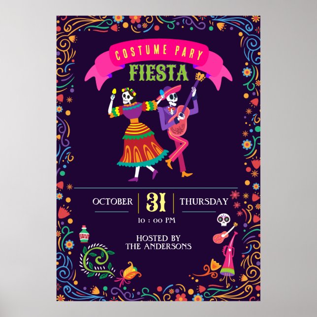 Poster Festa Colorida De los Muertos (Frente)