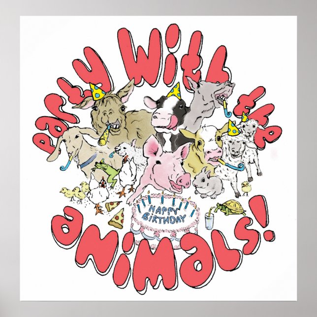 PÔSTER FESTA COM OS ANIMAIS (Frente)