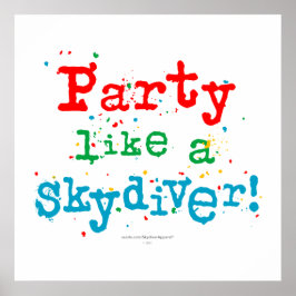 Poster Festa como um SKYDIVER!