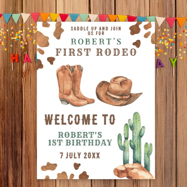 Poster Festa de 1º Aniversário COWBOY  (Criador carregado)