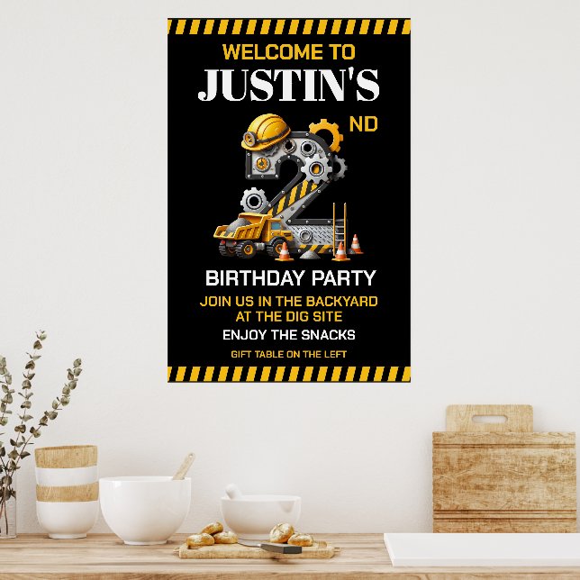 Poster Festa de 2º Aniversário de Construção (Cozinha)