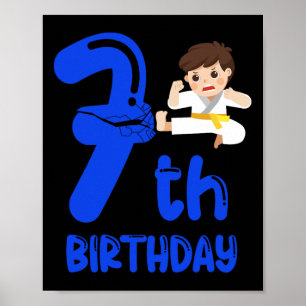 Poster Festa de 7º aniversário do menino. Sétimo aniversá