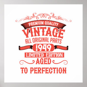 Poster Festa de 75 anos de idade personalizada vintage