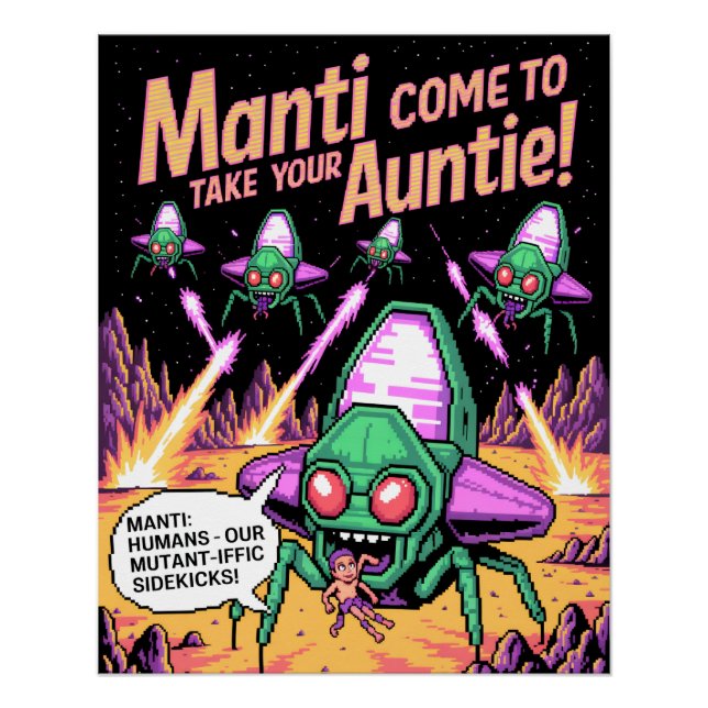 Pôster Festa de Abdução dos Alienígenas de Manti! Defende (Frente)