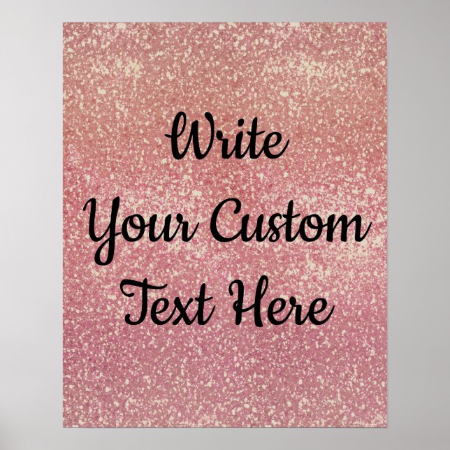 Poster Festa de Aniversário Adereço de Foto Rosa Dourado  (Frente)