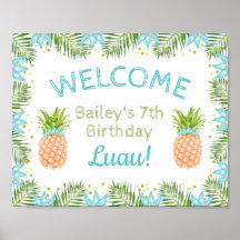 Festa de aniversário Aloha Sinal de Boas-vindas Lu