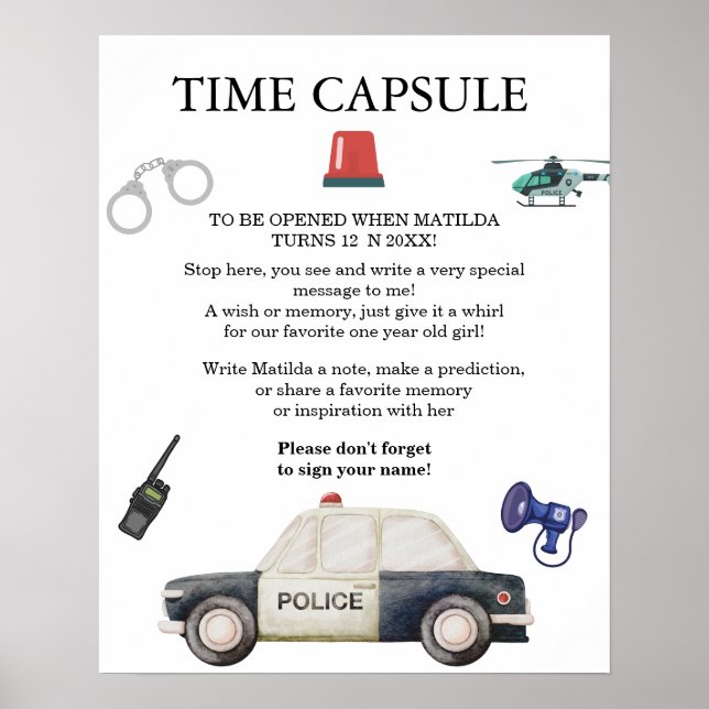 Poster Festa de Aniversário das Crianças da Polícia Fashi (Frente)