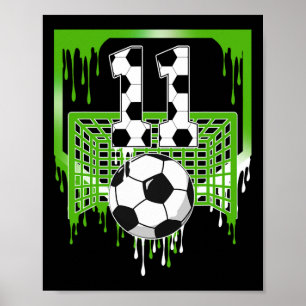 Poster Festa de Aniversário de 11 anos Futebol Sorvete Dr