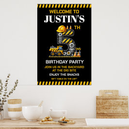 Poster Festa de Aniversário de 5 anos da Construção Fofa