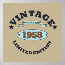 Poster Festa de aniversário de 65ª safra personalizada