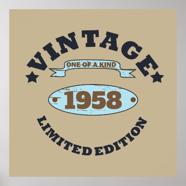 Poster Festa de aniversário de 65ª safra personalizada (Frente)