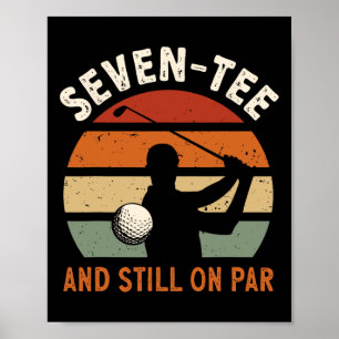Poster Festa de Aniversário de 70 anos de Golfe Seven-tee